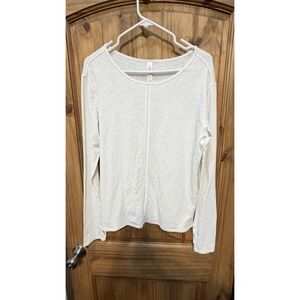 Lululemon‎ 8 Cream Long Sleeve Top Cotton Lyocell Stretch